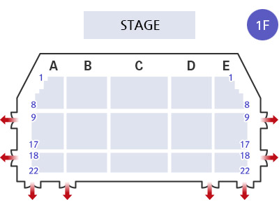 The Main Theater - 1F seating map