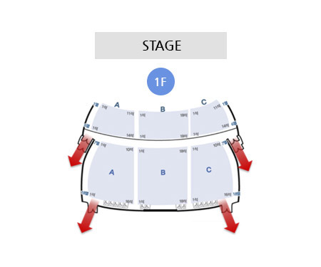 The Main Theater - 1F seating map