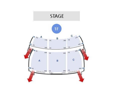 The Main Theater - 1F seating map