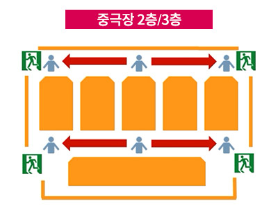 중극장 2층/3층 좌석배치도